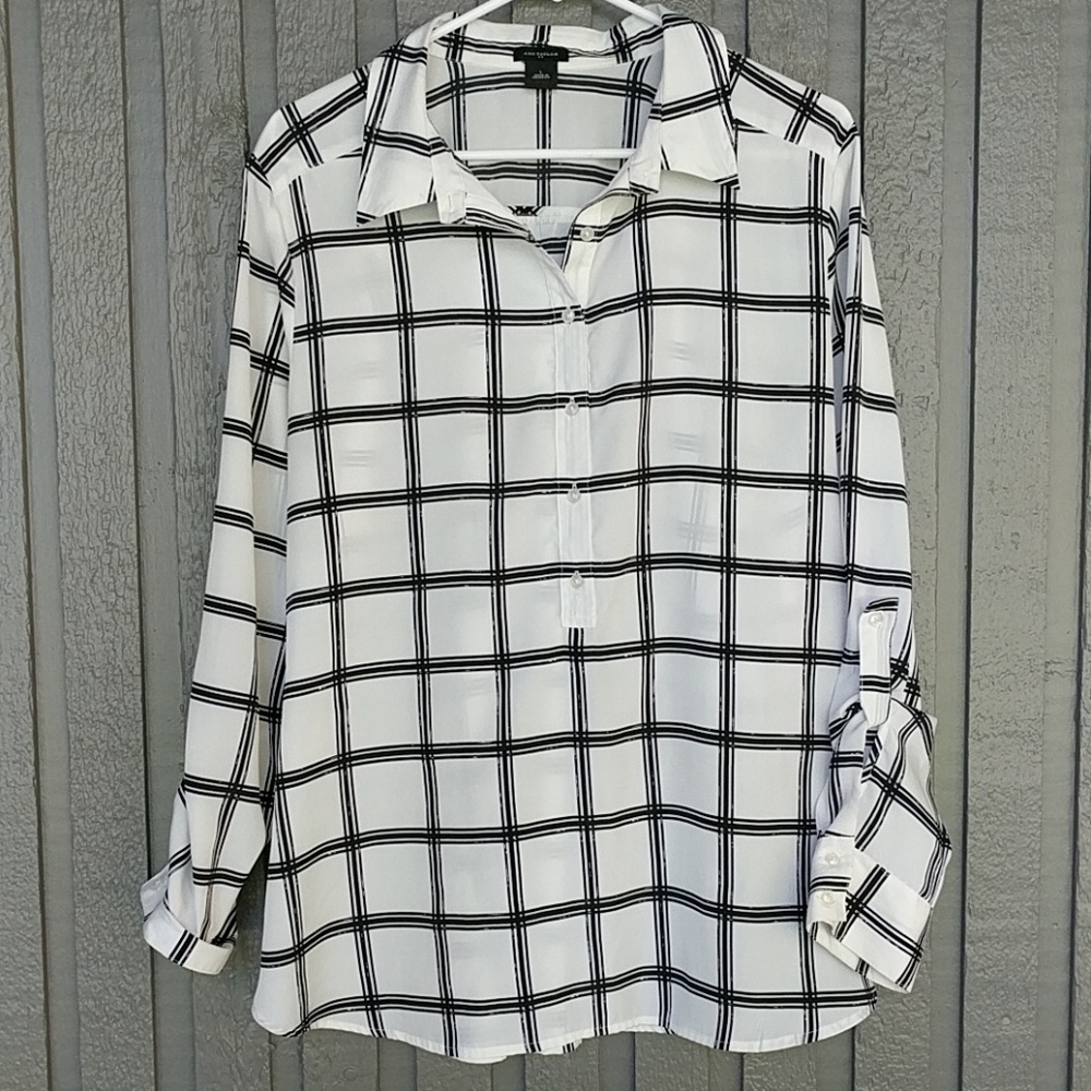 Ann Taylor Windowpane Squares Shirt